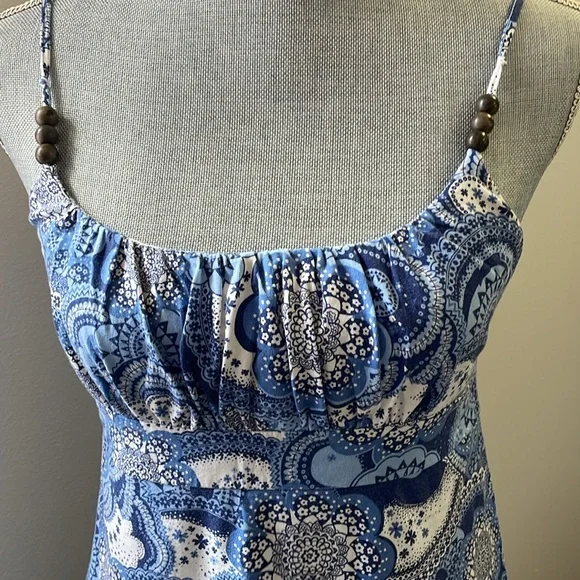 💙The Loft:  Blue paisley print summer dress - Picture 2 of 6